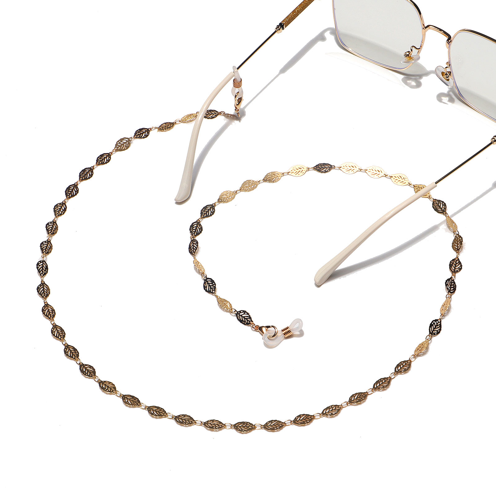 Fashion Non-slip Golden Hollow Leaves Glasses Chain display picture 3