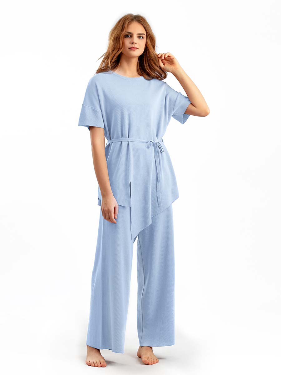 486g Weight Half Sleeve Sleeve Length Viscose fiber Fabric Type Pant Co-ord Set Sets Type 2 Pieces Set Quantity Holiday, Daily Occasion Round Neck Neckline Slim Fit Type Solid Color Pattern Summer, Spring Season Women's Gender Elegant, Streetwear Style Holiday Daily Women's Elegant Streetwear Solid Color Viscose Fiber Pant Co-ord Set Pants Sets 1
