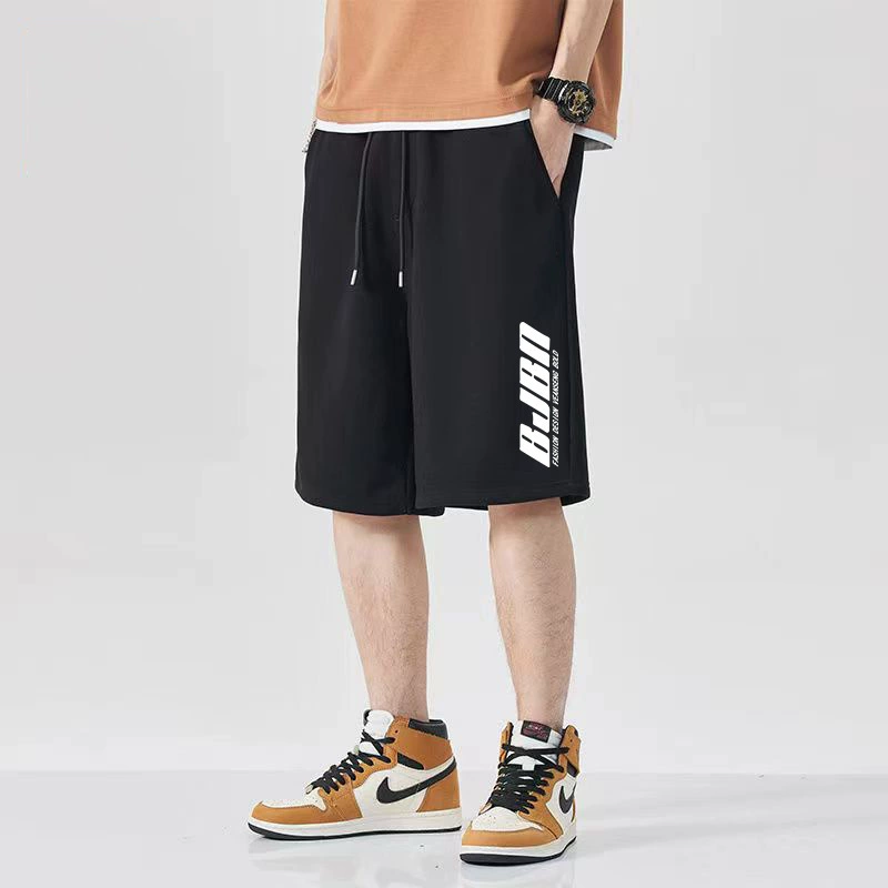 Silk summer thin sports breathable quick dry shorts, elastic black trousers