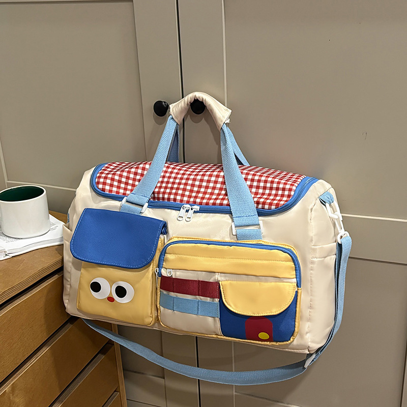 New High-End Niche Short-Distance Travel Bag for Women, Large-Capacity Luggage Bag, Handbag, Maternity Bag, Contrasting Color Gym Bag