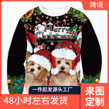 Christmas Dog Snowflake Pattern Sweatshirts For Men Reindeer