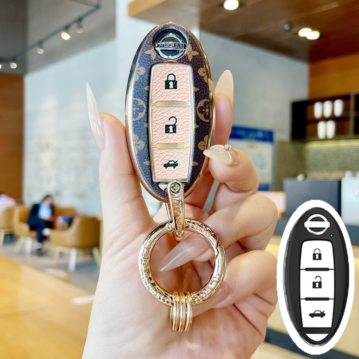 Dongfeng Nissan Sylphy Key Cover Bluebird Sylphy Classic Ji Yi High-End Remote Control Case Trendy Decorative Car Keychain