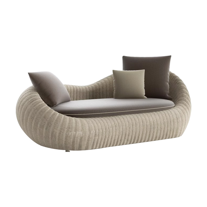 Sofá al aire libre tela de caña patio villa ocio silla de caña hotel terraza residencial impermeable solar tela de caña muebles