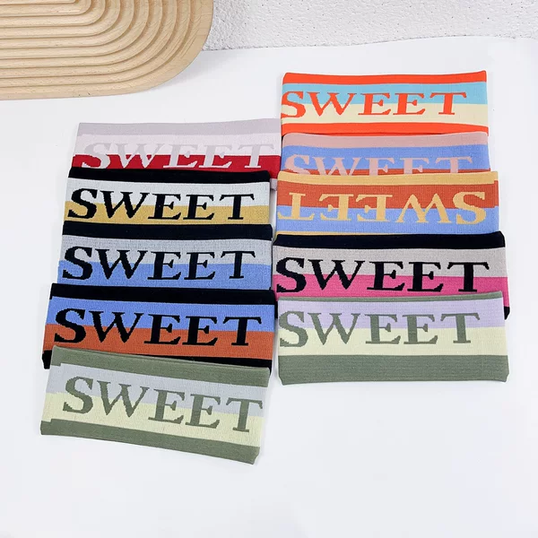 Women's Sports Sweat-absorbent Headband Girl's Wide Knitted Headband Hair Fitness Yoga Running Outgoing Breathable Headband