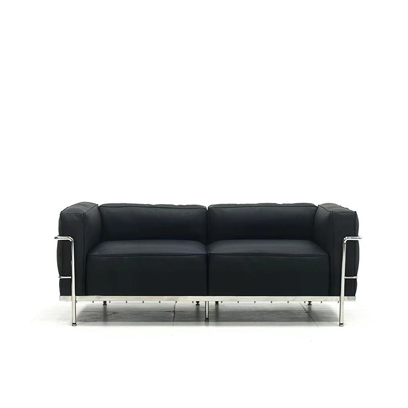 LC3sofa original re-grabado sofá de cuero auténtico sofá de diseño de estilo de casa pequeña línea recta sofá individual