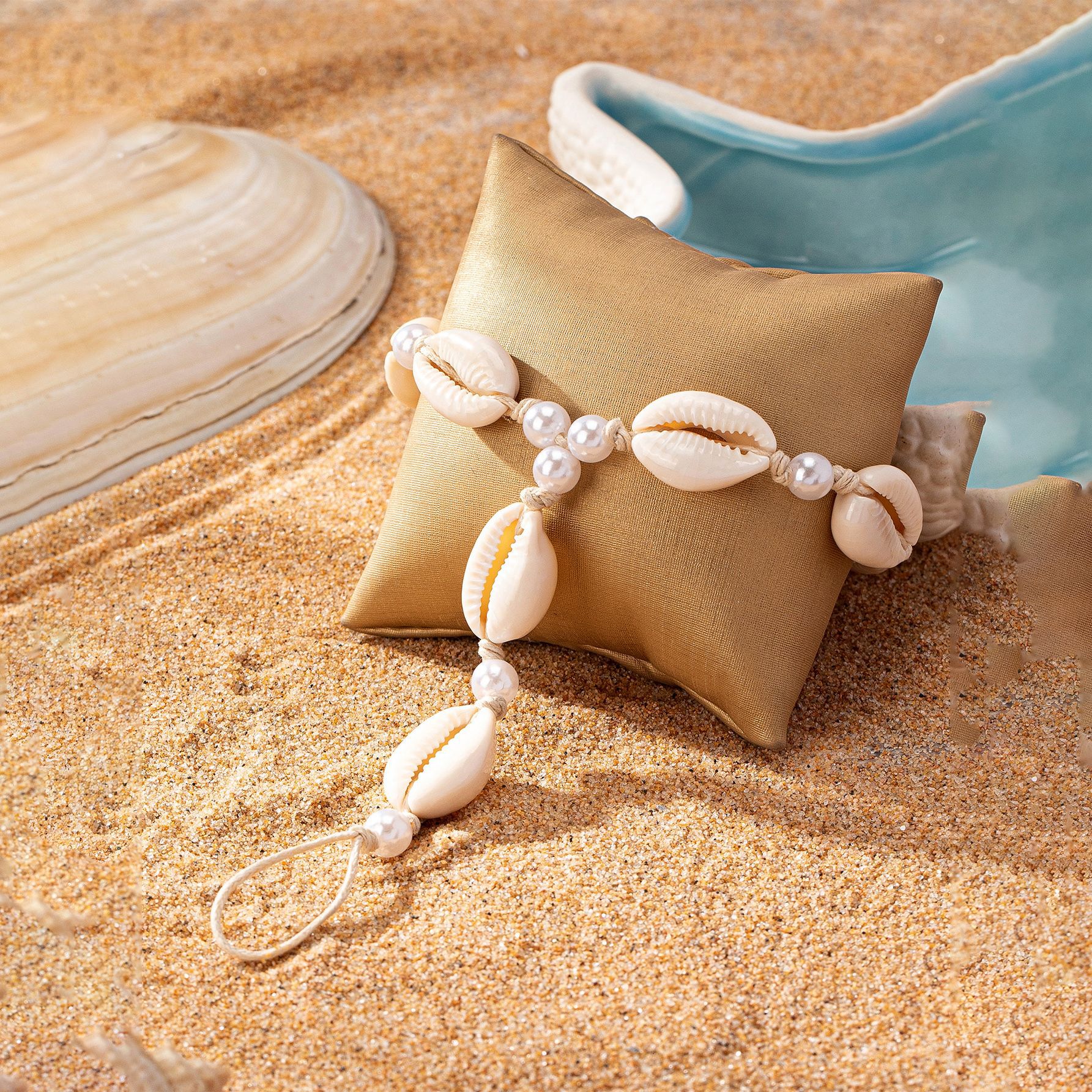 Cavigliera con conchiglie vintage da donna, accessorio mare chic_voghion.com