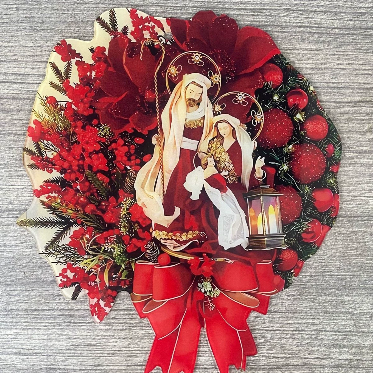Кросс-борт Flower кольцо Рождество ДрИмс ряда украшений сцены Рождество Фрукт Цветок Кольцо Пинк канга Красная фасоль Фрукт