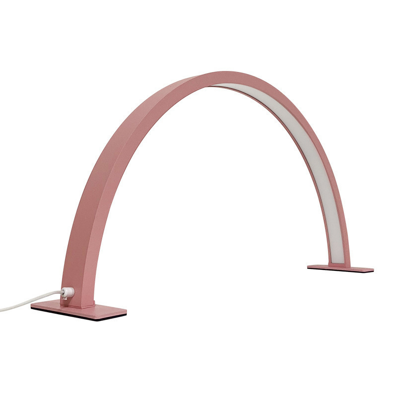 Transfronterizos media luna belleza manicura lámpara de cinta perforación soporte sin sombra luna curva belleza lámpara manicura luz de mesa belleza