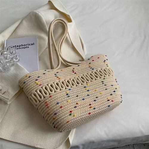 Cotton Thread Shoulder Bag Summer Versatile Crossbody Bag Beach Bag for Women Shoulder Bag