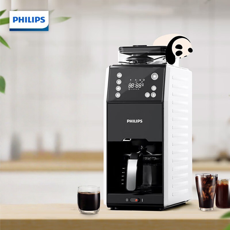 Philips American Fully Automatic Coffee Machine Double Bean Bin Mixed Grinding American Panda Coffee Machine Hd7901/10