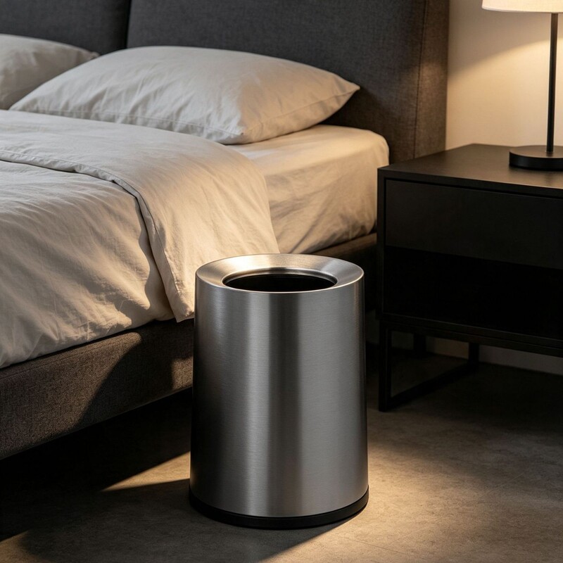 Trash bins for living rooms, kitchens, and bathrooms, light luxury and stylish, suitable for commercial offices and hotels, thickened and available in multiple colors