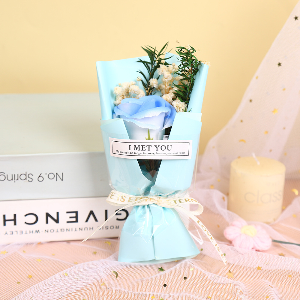 520 Día de San Valentín creativo estrella seca rosa flor de jabón mini ramo de flores exquisito regalo de acompañante al por mayor