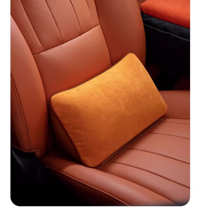 Zhixingtuan Car Lumbar Support Alcantara Triangular Car Headrest Lumbar Cushion Waist Support Seat Accessories Supplies