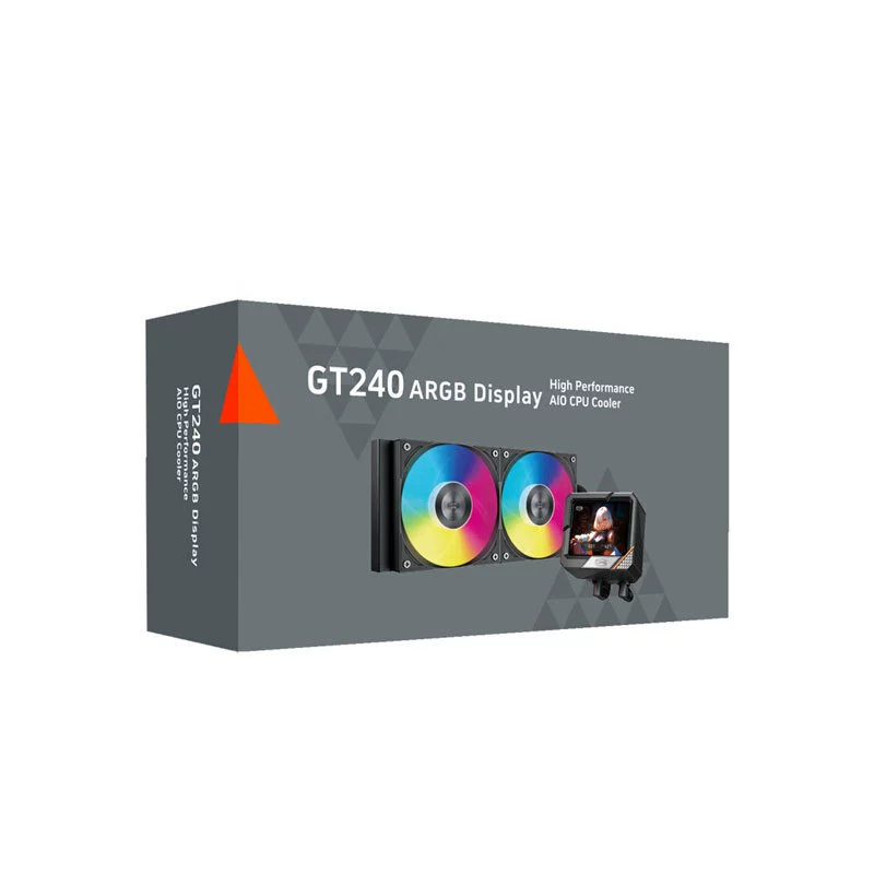 Разгонный комплект Three Beijie GT240 ARGB с чёрным экраном, интегрированный водяной радиатор для процессора с 3.5-дюймовым LCD-дисплеем