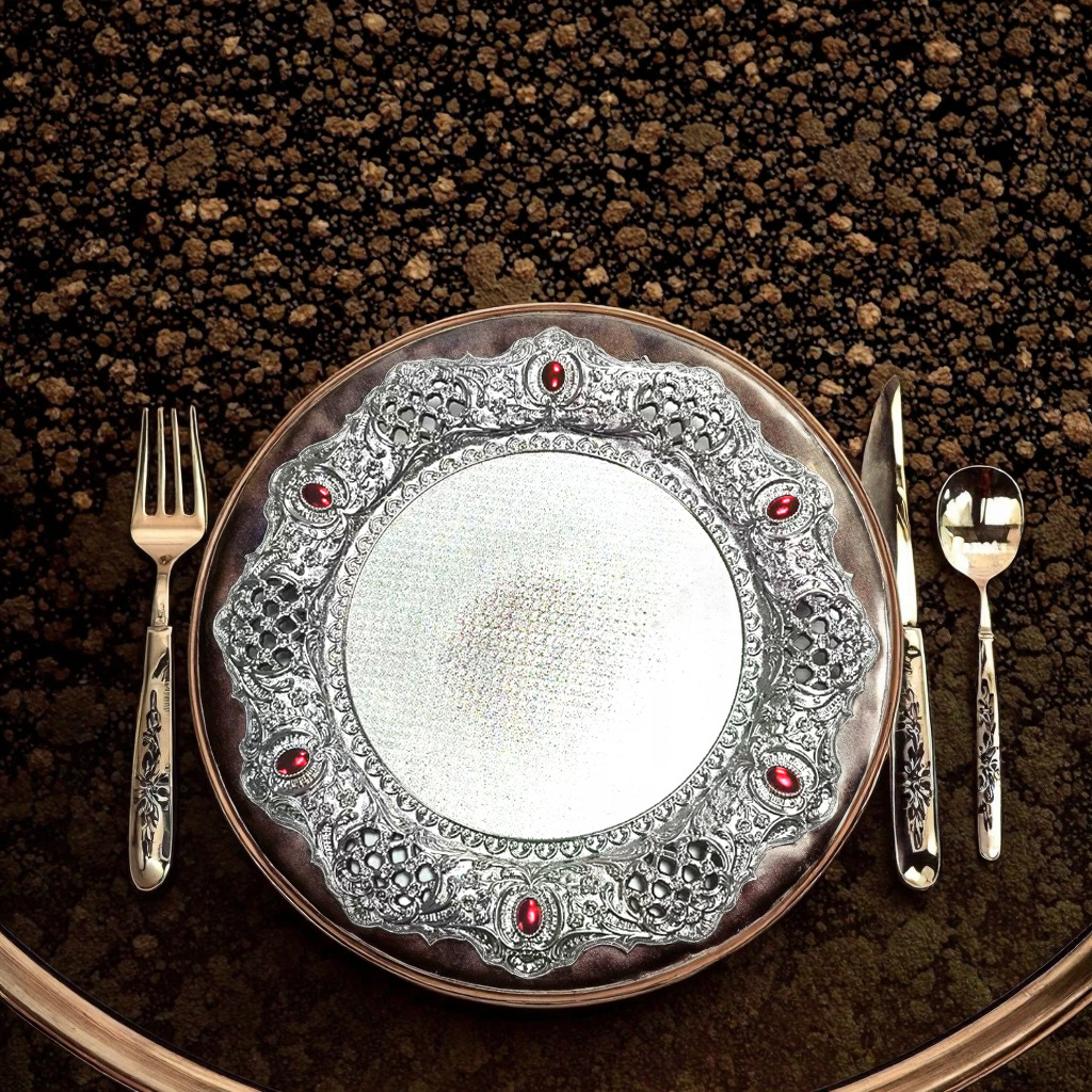 Fábrica de comercio exterior transfronterizo placas de cargador huecas gemas almohadillas de encaje restaurante hotel fiesta de boda