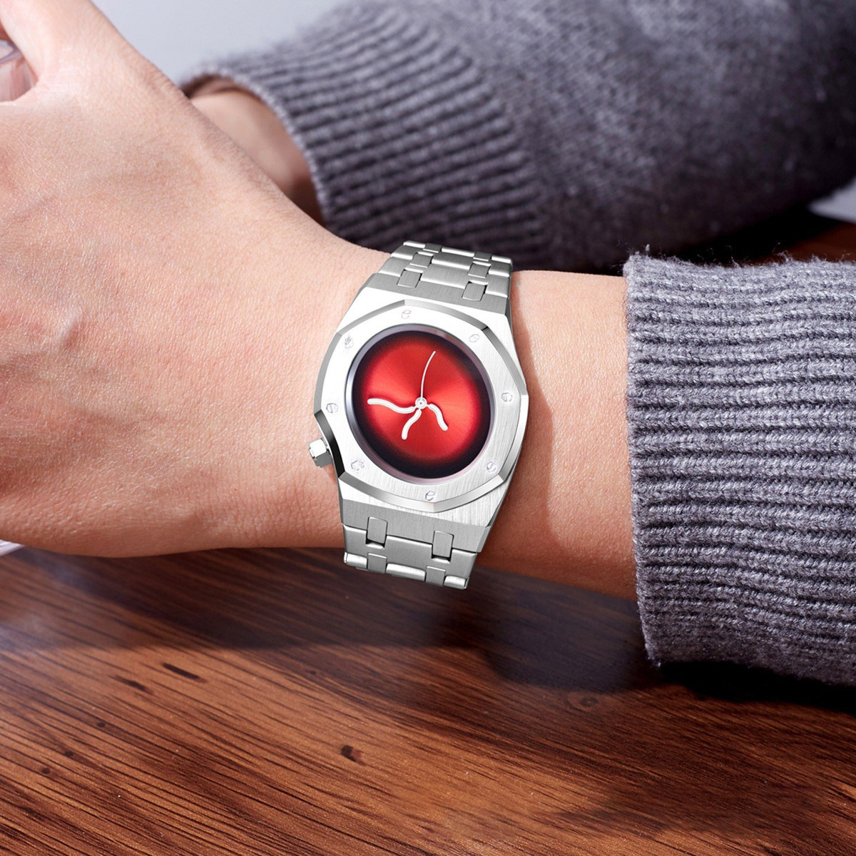 Octagonal Men's Mechanical Watch - Versatile Stainless Steel_voghion.com
