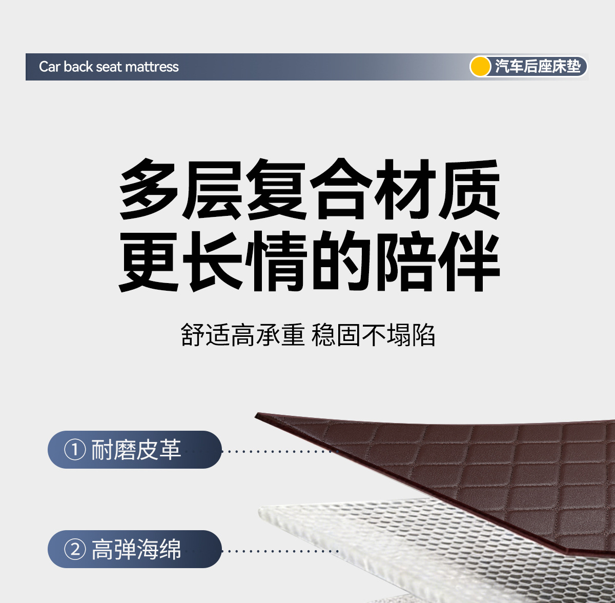 Car Rear Seat Sleeping Mat, Universal for Sedans and Suvs, Foldable Portable Non-Inflatable Thickened Leather Car Mattress
