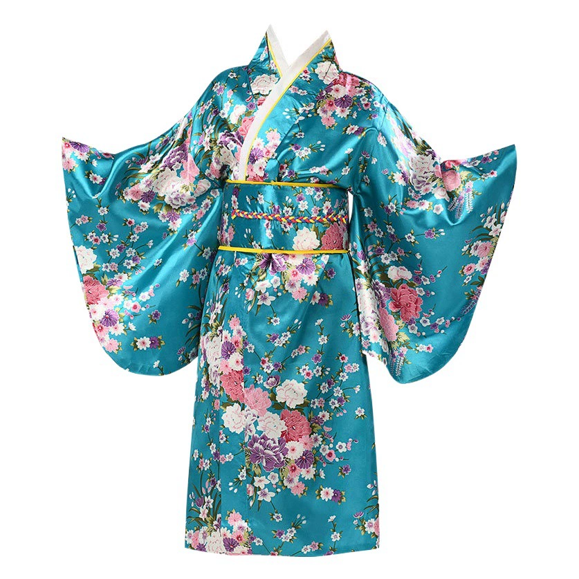 Новое кимоно для девочек, японский традиционный Улучшенный кардиган с принтом, пижама, халат, официальный костюм-кимоно с маленьким цветком