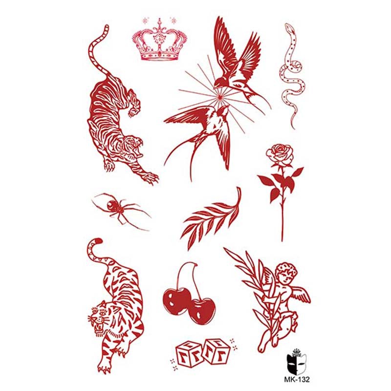 Animal blanco y negro desechable pegatinas de tatuaje belleza pegatinas de tatuaje moda estética patrón de personalidad dama pegatinas de tatuaje