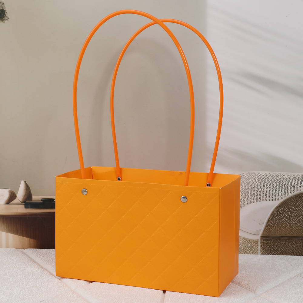 Día de la Madre Macaron Bolsa de arreglos florales portátil Embalaje de flores al por mayor Bolsa de embalaje de ramo impermeable Caja de flores florales Canasta