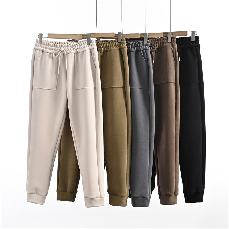 Slimming Sports Pants, Thermal Fleece Sweatpants, Thickened High-Waisted Leggings, Versatile Casual Pants, Outerwear Long Pants for Women, Autumn and Winter