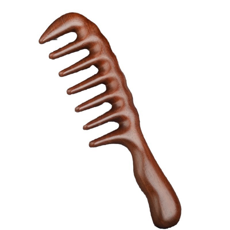 Organic curly anti-static massager golden sandalwood, brush 5