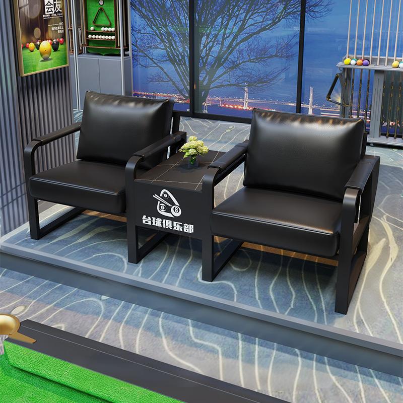 Conjunto de sofá y mesa para sala de billar, sillas de visualización integradas, sillas de descanso sencillas para sala de billar, sofá para ver partidos, sillas de visualización para sala de billar.