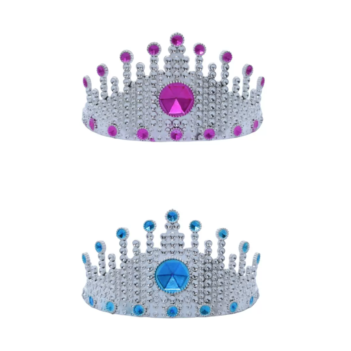 跨境公主一大圆点式头饰批发电镀银冠体喷油红蓝女孩发饰玩具