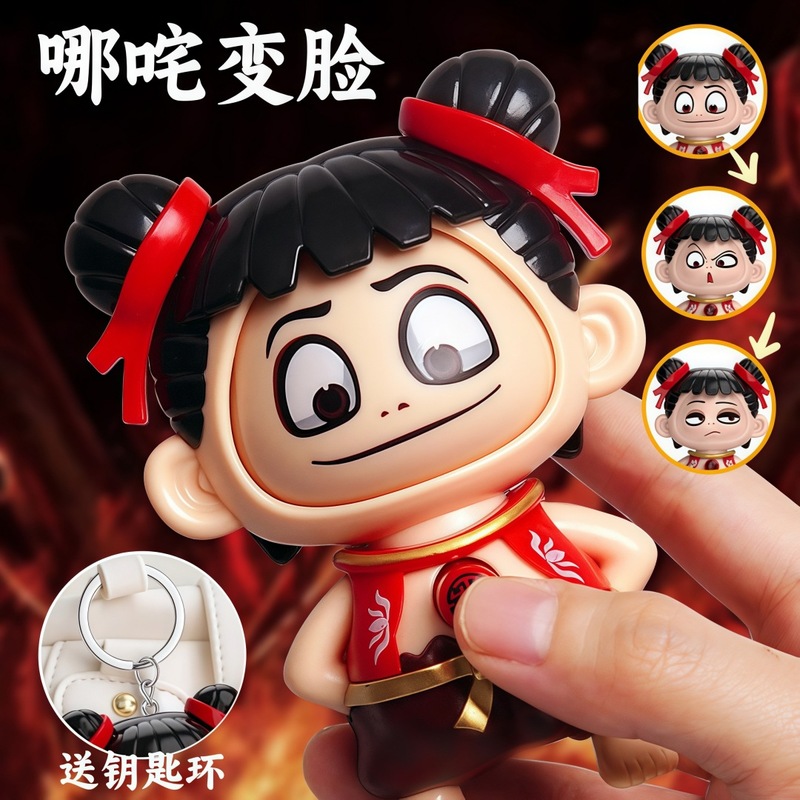 跨境爆款拉布布变脸公仔儿童潮玩摆件娃娃钥匙扣挂件解压玩具批发|undefined