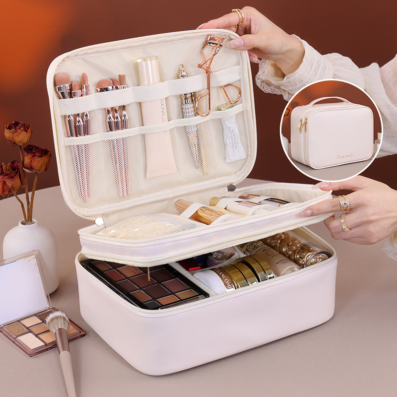 Light Luxury High-End Large-Capacity Cosmetic Bag, Portable Travel Cosmetics Storage Bag, Waterproof Toiletry Bag, Makeup Case