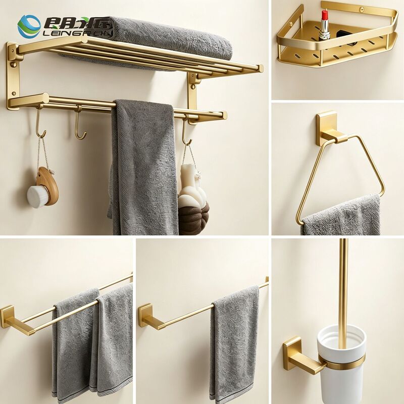 Brass Brushed Gold Towel Rack Solid Bath Towel Rack Toilet Storage Rack Bathroom Towel Ring Toilet Paper Holder Brass Brushed Gold Towel Rack Solid Bath Towel Rack Toilet Storage Rack Bathroom Towel Ring Toilet Paper Holder
