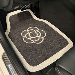 車のフロアマット通用のツバキの花の糸の輪通用のモノリシックの汚れ防止のじゅうたんは車内の車のマットの後列の踏みマットを飾ります。