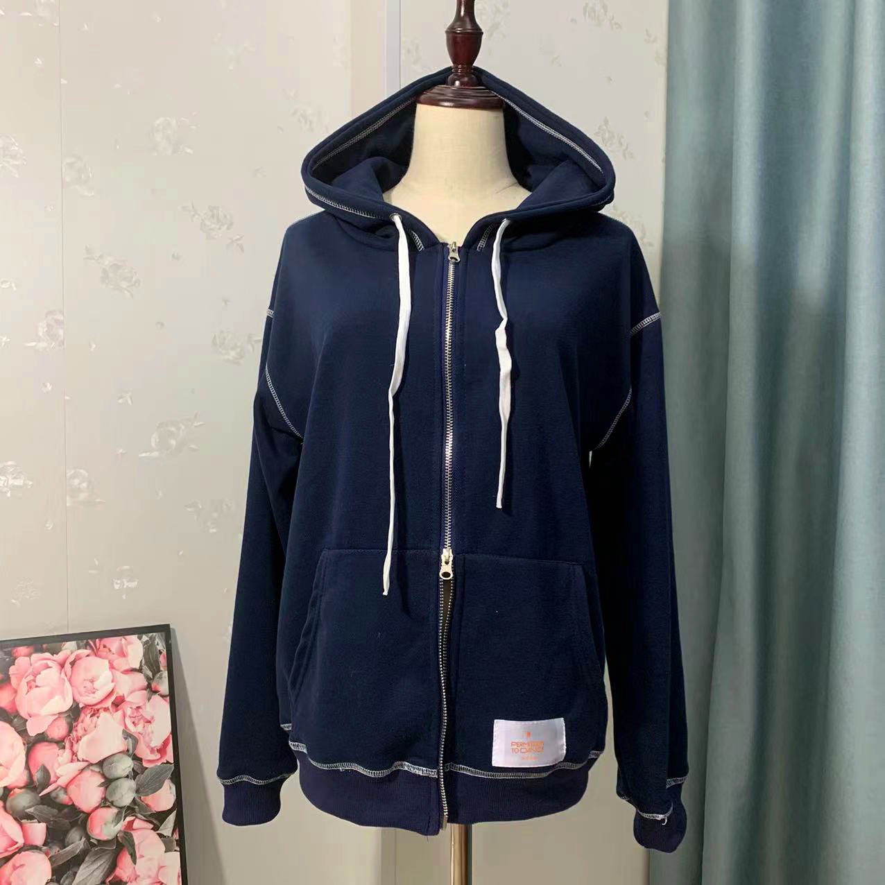 Navy Zipper Hoodie