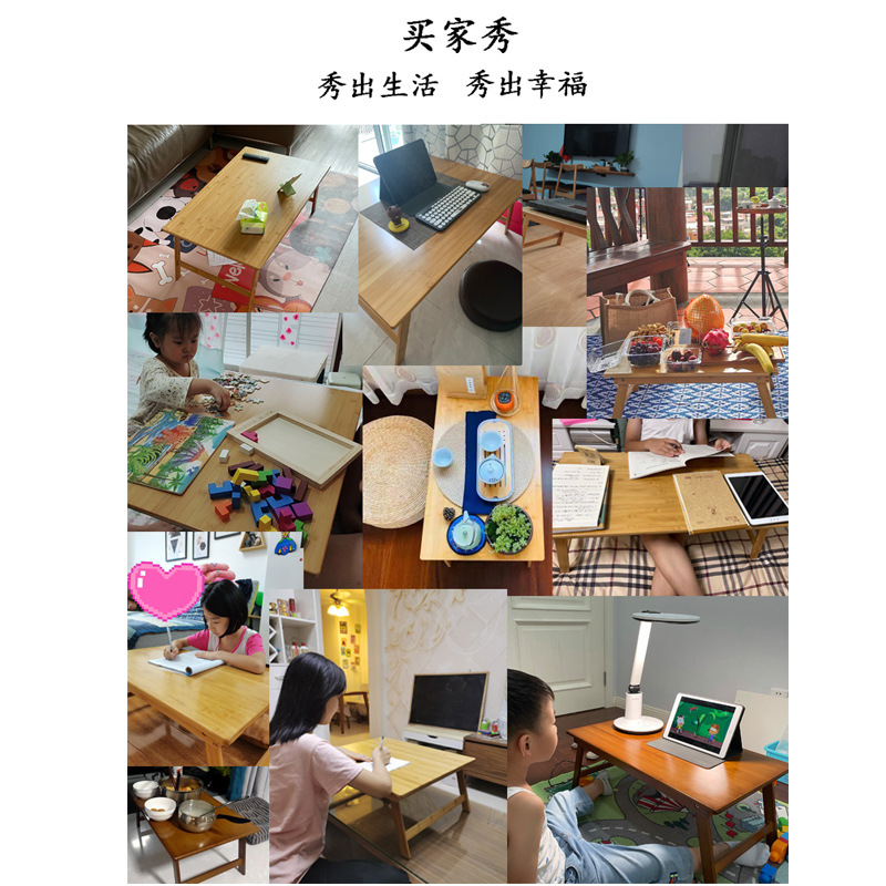 Mesa de computadora portátil para mesa de cama Mesa plegable Mesa pequeña Mesa de estudio dormitorio de estudiantes Mesa de té pequeña práctica