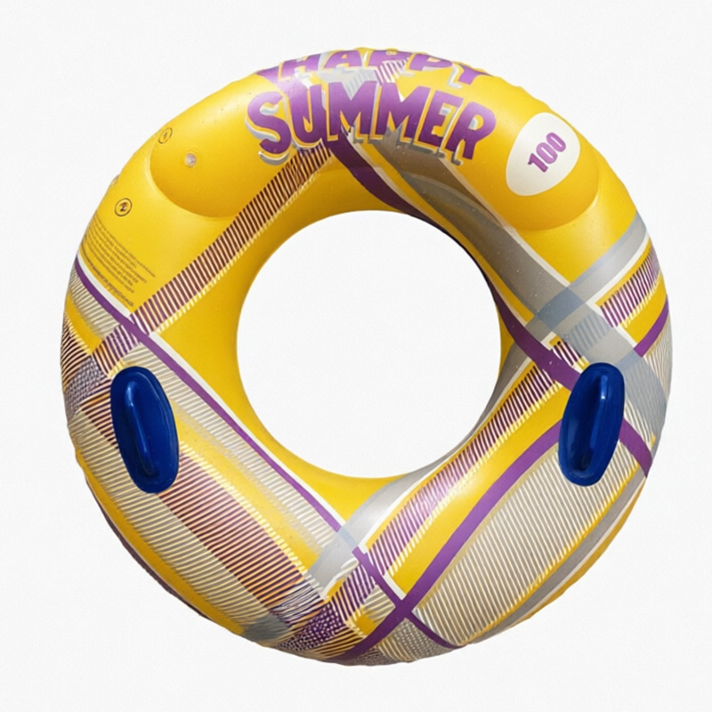 Transfronterizos ampliados con mango de barco de anclaje arco iris anillo de natación para adultos anillo de natación infláble arco iris de gran tamaño para hombres y mujeres