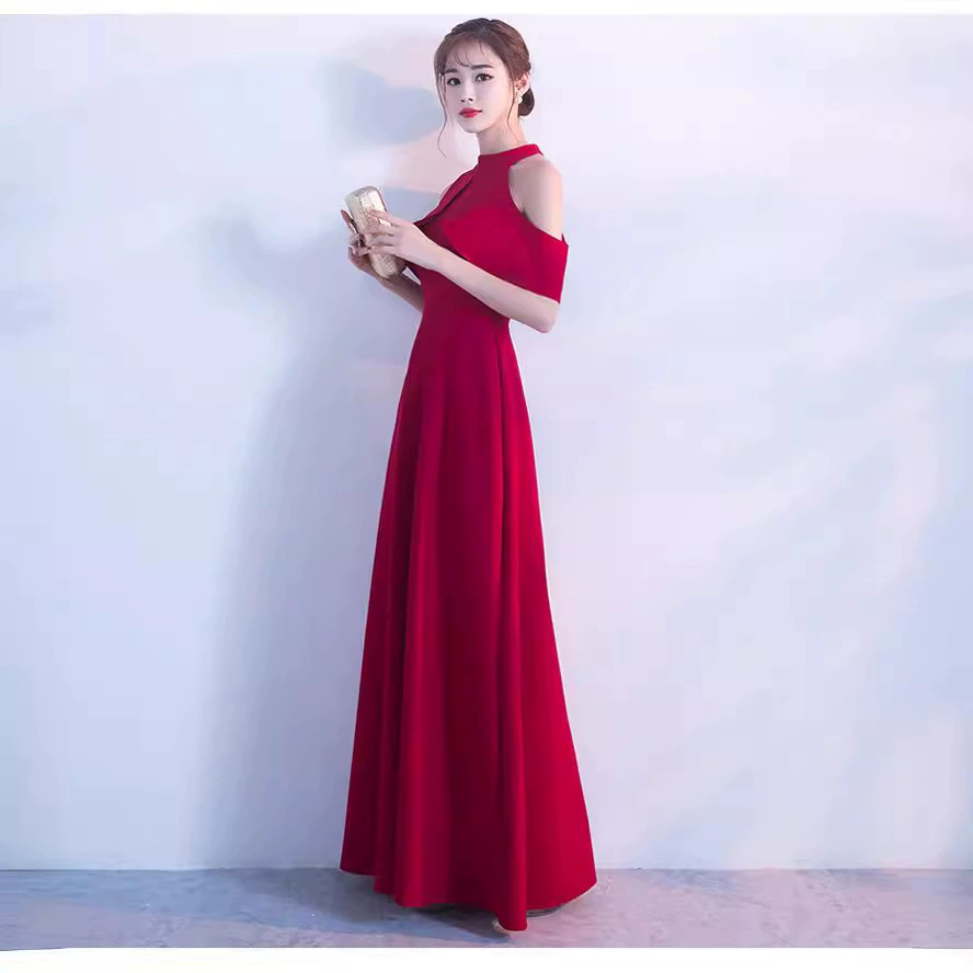 Evening dress, Korean style, fitted princess silhouette, floor-length 135 cm, twisted wire detail