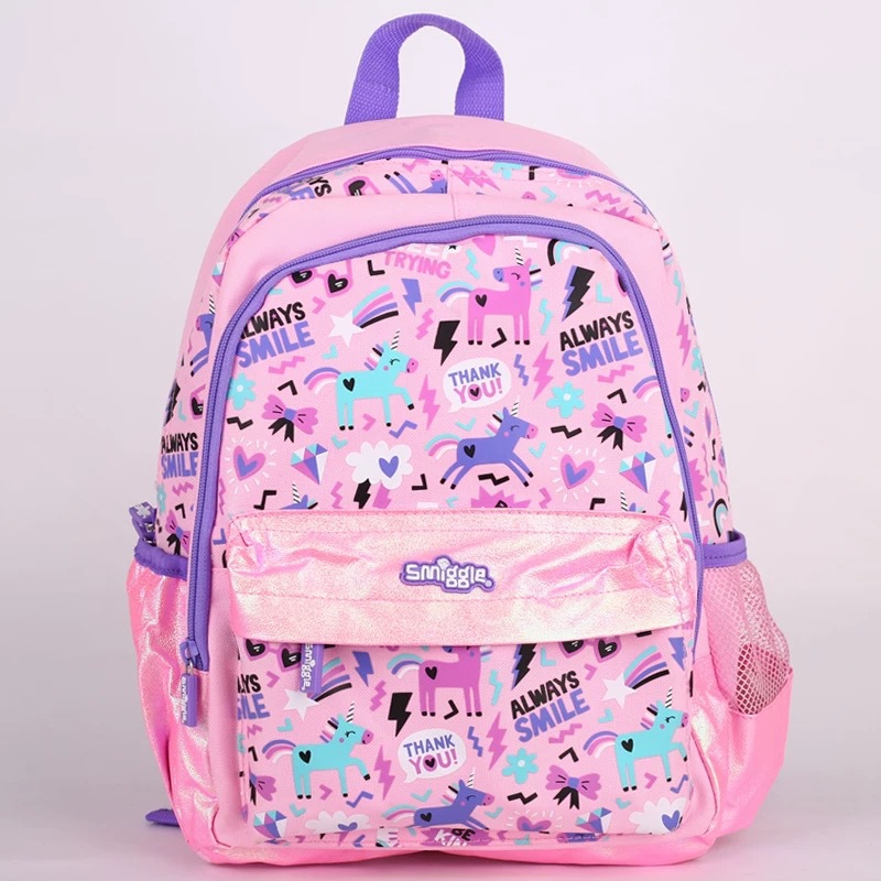 Mochila escolar australiana smiggle escuela primaria mediana hombro reducción de carga mochila ultraligera niños de jardín de infantes linda mochila escolar