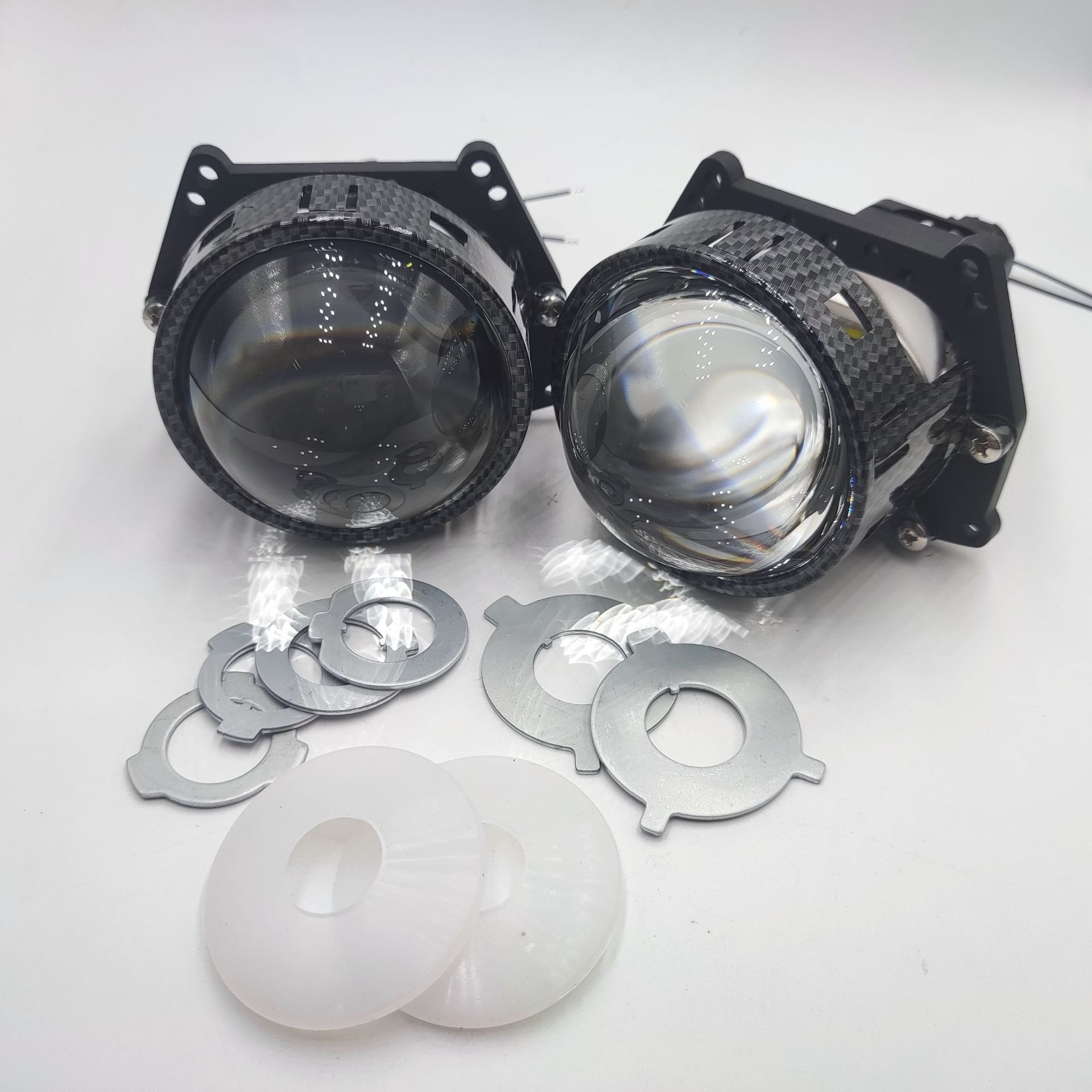 A6L coche LED de doble luz lente faro 55W foco brillante 3 pulgadas instalación sin pérdidas H4 modificado faro