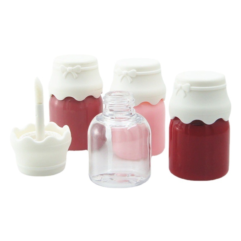 En stock mini botella de leche DIY labio esmalte tubo lápiz labial tubo vacío Inyección transparente labio brillo tubo cosméticos embalaje material fábrica
