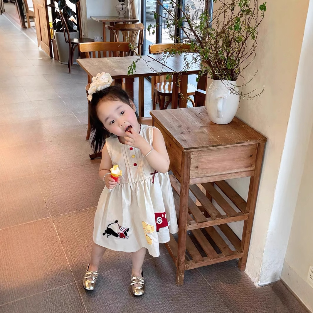 106059819@qq.com Girls' 2025 New Summer Fashionable Children's Bowknot Cute Sleeveless Vest Princess Dress_voghion.com