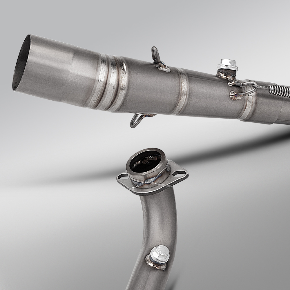 Motorcycle Scooter Zongshen 368g Titanium Alloy Front Exhaust Pipe and Rear Muffler Set, Non-Destructive Installation
