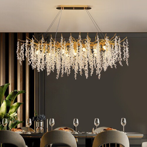 French light luxury designer villa living room bedroom pendant light aluminum creative warm restaurant light grape vine shaped pendant light