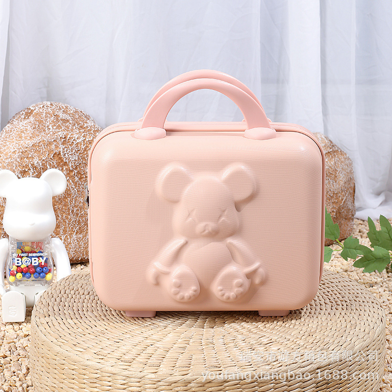 Suitcase 14 inch small cartoon password box mini lightweight travel luggage makeup box gift box storage bag