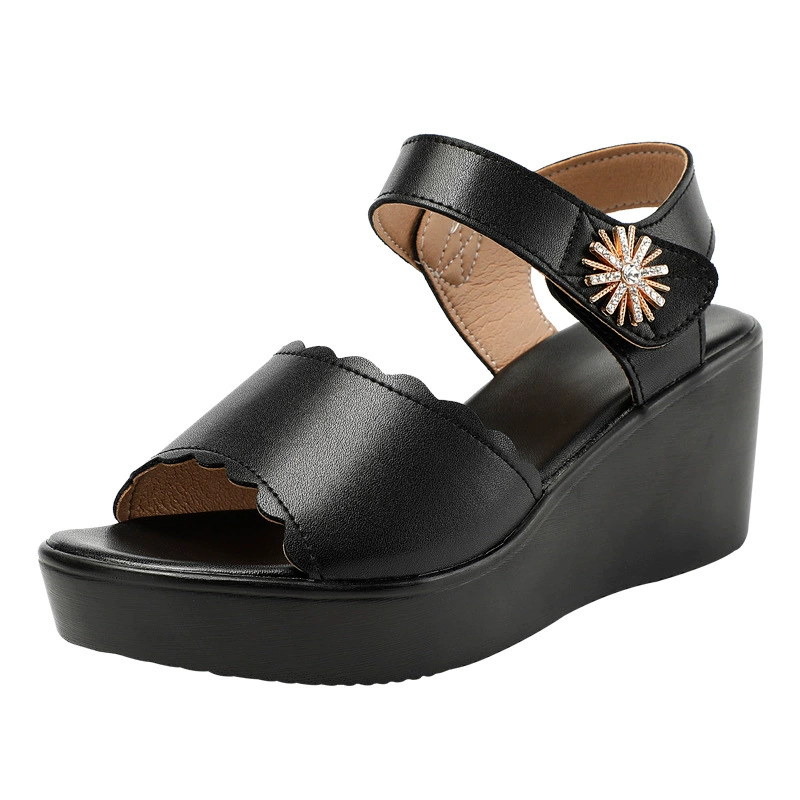 Summer sandals with velcro with a strap