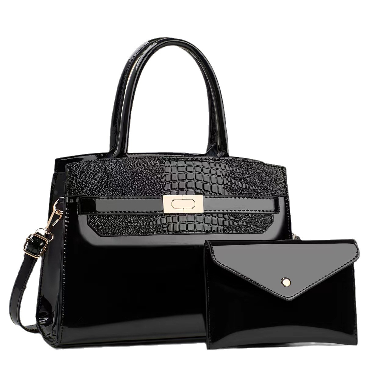 Fábrica de alto grado elegante todo fósforo hombro bolsa de mensajero de gran capacidad bolso de las mujeres de moda bolso de la madre de mediana edad