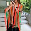 Summer rainbow thin breathable beach fashionable cloak, sun protection