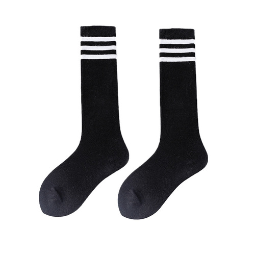 Student socks spring and autumn white socks striped children's college style breathable over-the-knee long children's mid-calf socks cotton Japanese style