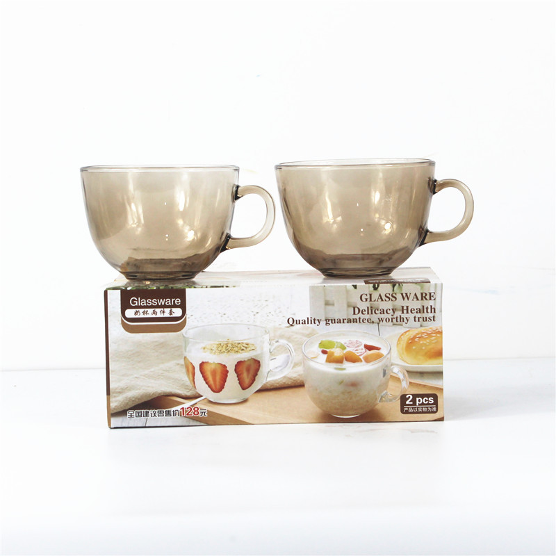 일반 다크 브라운 밀크 컵 2 피스 세트