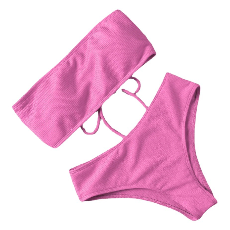 2021 Топ европейского и американского бикини с высокой талией купальник с разрезом трансграничные производители в наличии купальник бикини женский