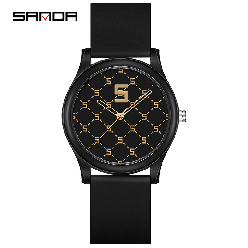 Reloj electrónico de silicona de malla de arco iris Sanda para estudiantes de secundaria hombres y mujeres de moda minimalista reloj de pareja impermeable de moda